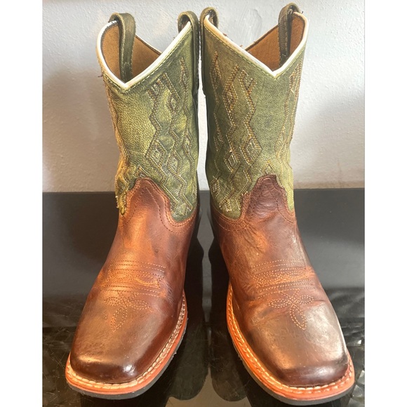 Dan Post Other - Dan Post Boots Majesty Square Toe Kids Size 1.5 D Western Boots Brown Mid Calf